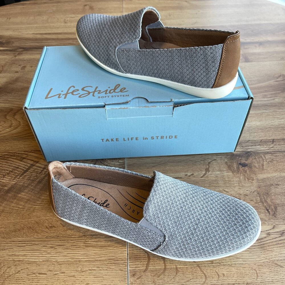 Life Stride Next Level Grey Loafers | Size 9